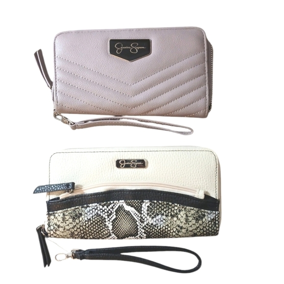 NEW Jessica Simpson Purple and Snakeskin Leather Wallets Wristlets - Picture 13 of 13